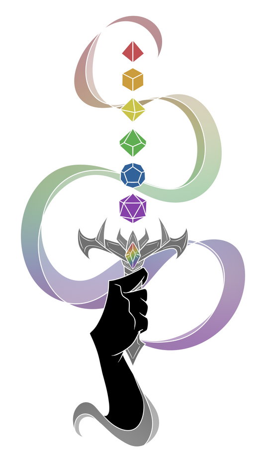Dice Sword Sticker (Rainbow)