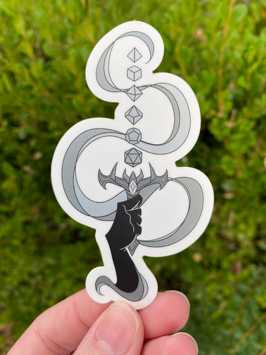 Dice Sword Sticker (BW)