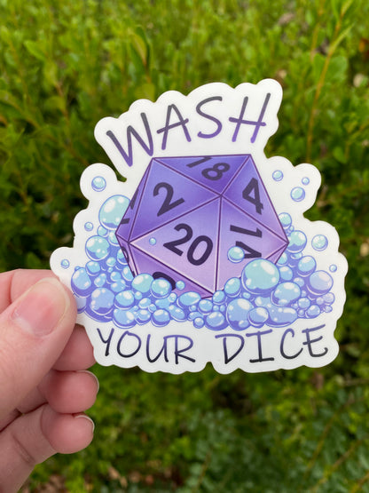 Wash Your Dice Sticker